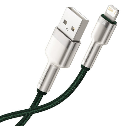 Câble de Données et de Charge USB-A - Lightning Baseus Cafule Metal Series, 18W, 2m, Vert CALJK-B06