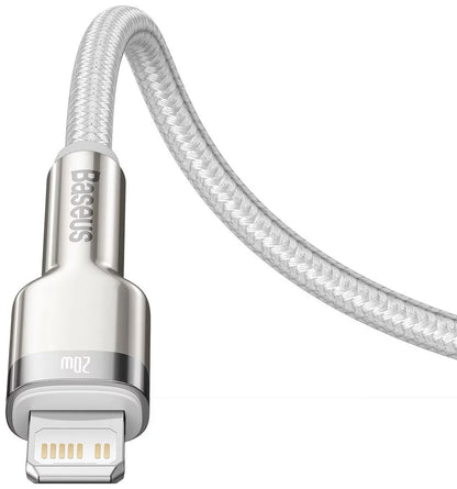 USB-C - Lightning Lade- und Datenkabel Baseus Cafule Metal Series, 20W, 2m, Weiß CATLJK-B02