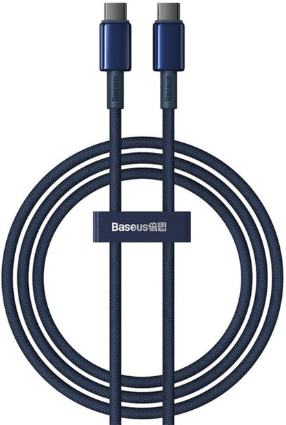 USB-C to USB-C Data and Charging Cable Baseus Tungsten Gold, 100W, 2m, Navy Blue P10319800321-04