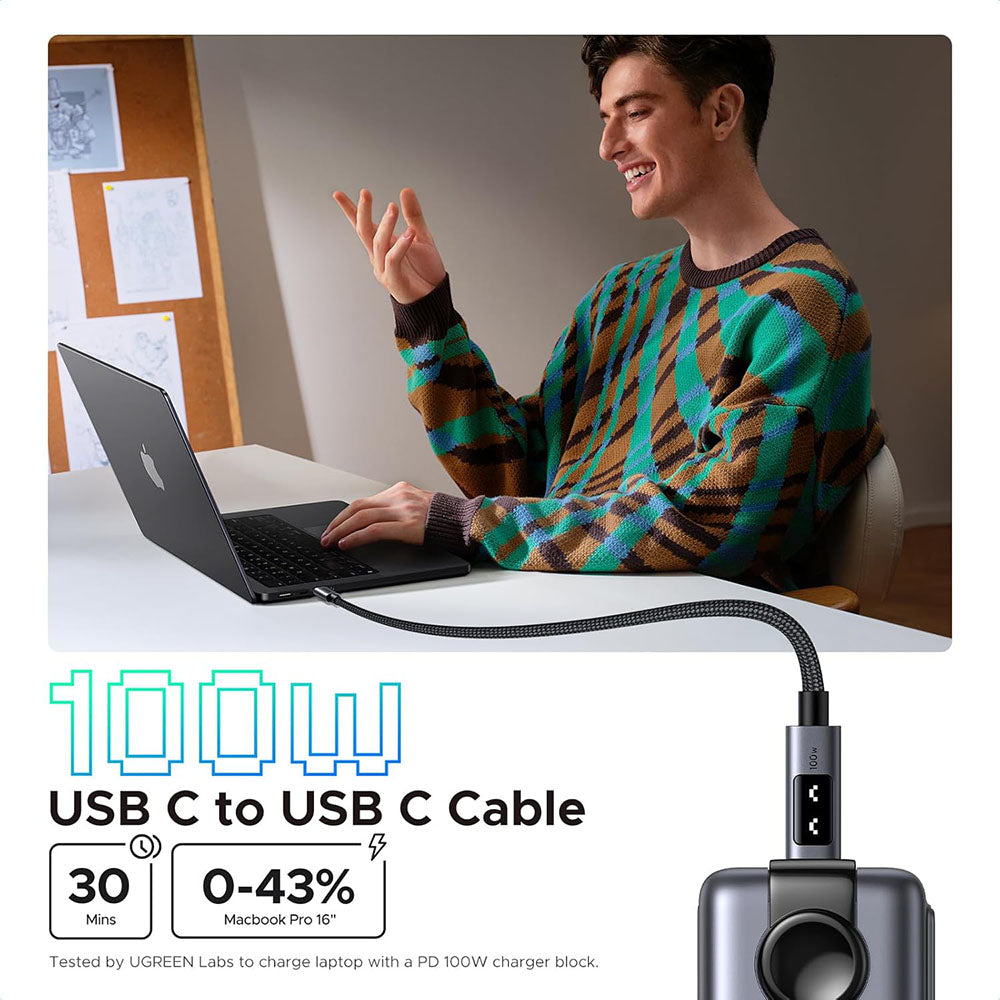 USB-C Daten- und Ladekabel - USB-C UGREEN L509, 100W, 2m, Grau