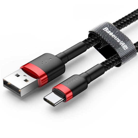 USB-A - USB-C Daten- und Ladekabel Baseus Cafule, 18W, 3m, Rot CATKLF-U91