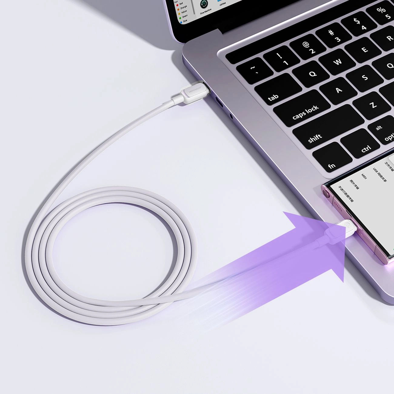 USB-C Daten- und Ladekabel - USB-C Joyroom S-A14, 60W, 1.2m, Weiß
