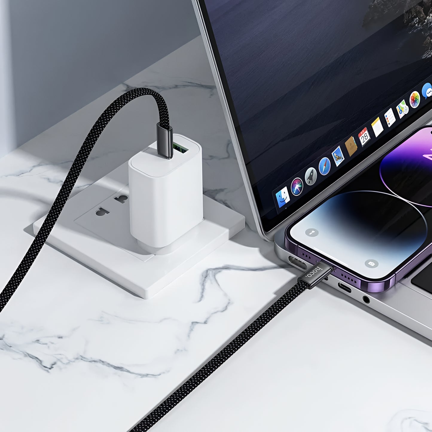 USB-C - Lightning Daten- und Ladekabel HOCO X125, 30W, 1m, Schwarz