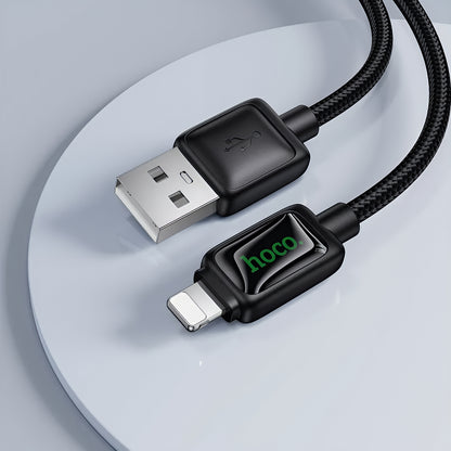 Câble de données et de charge USB-A - Lightning HOCO U146, 12W, 1.2m, Noir