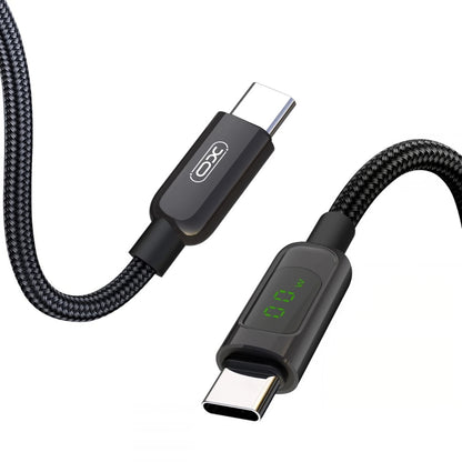 Câble de Données et de Charge USB-C - USB-C XO Design NB-Q203B Display, 60W, 1m, Noir