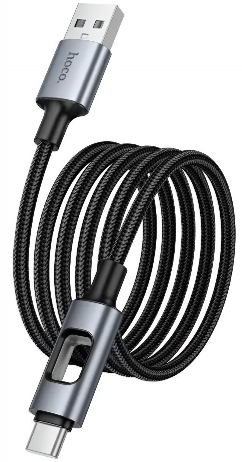 Câble de Données et de Charge USB-A - USB-C HOCO U144 Led, 18W, 1.2m, Noir
