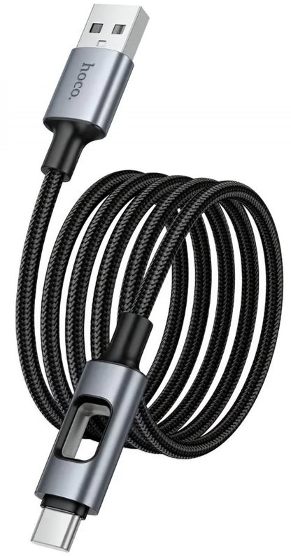 Câble de Données et de Charge USB-A - USB-C HOCO U144 Led, 18W, 1.2m, Noir