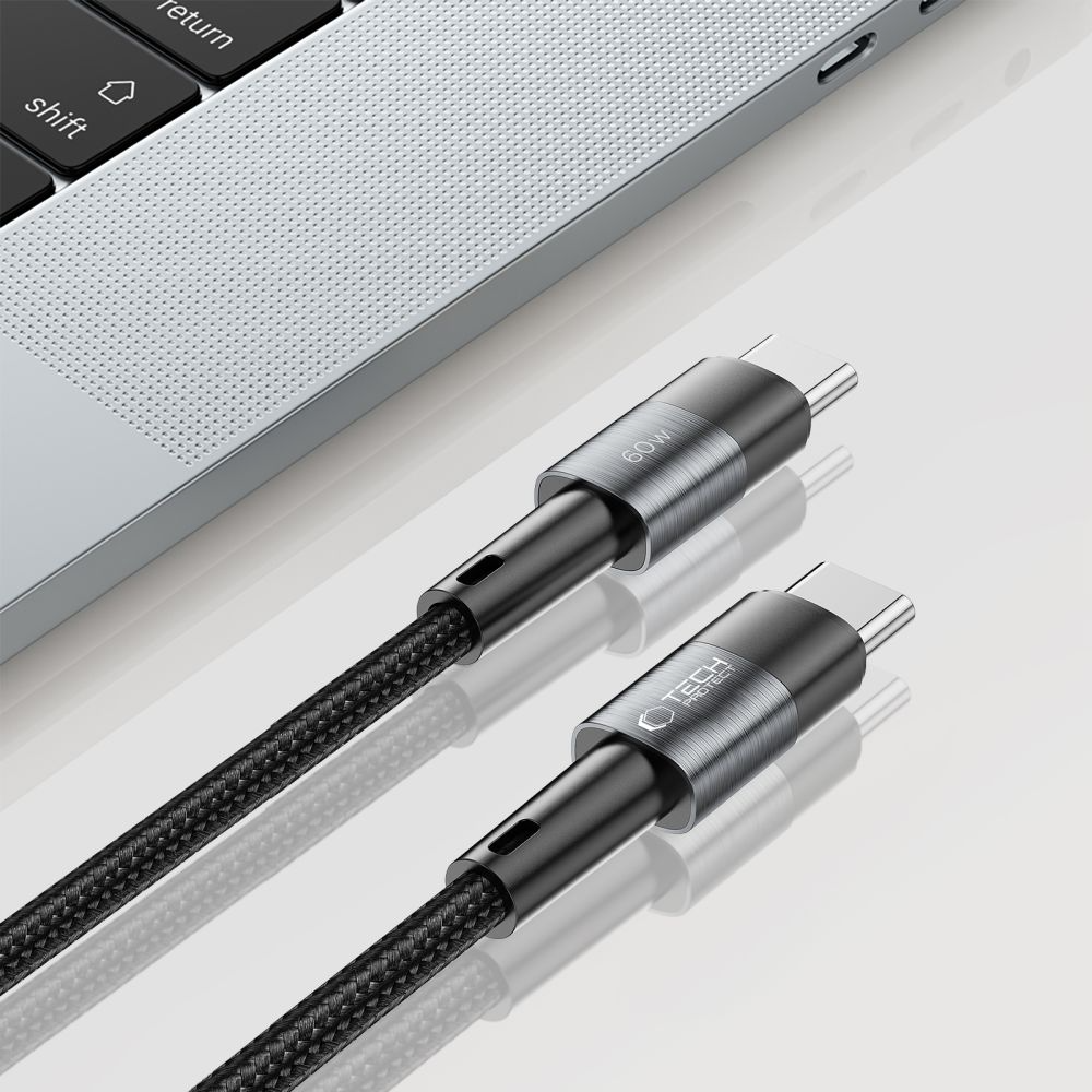Daten- und Ladekabel USB-C - USB-C Tech-Protect Ultraboost, 60W, 2m, Grau