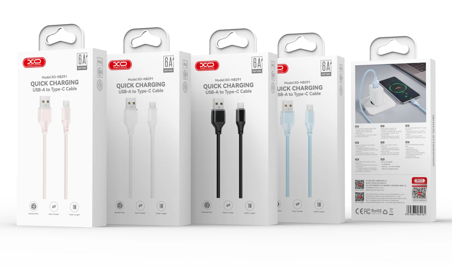 Câble de Données et de Charge USB-A - Lightning XO Design NB291, 18W, 1m, Rose