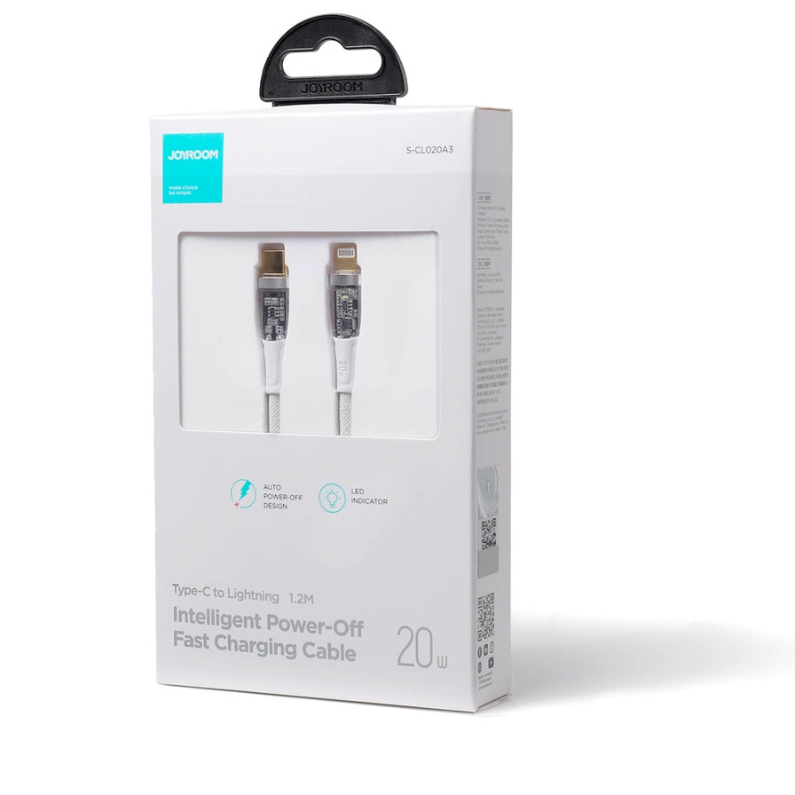 Câble de données et de charge USB-C - Lightning Joyroom S-CL020A3, 20W, 1,2m, Blanc