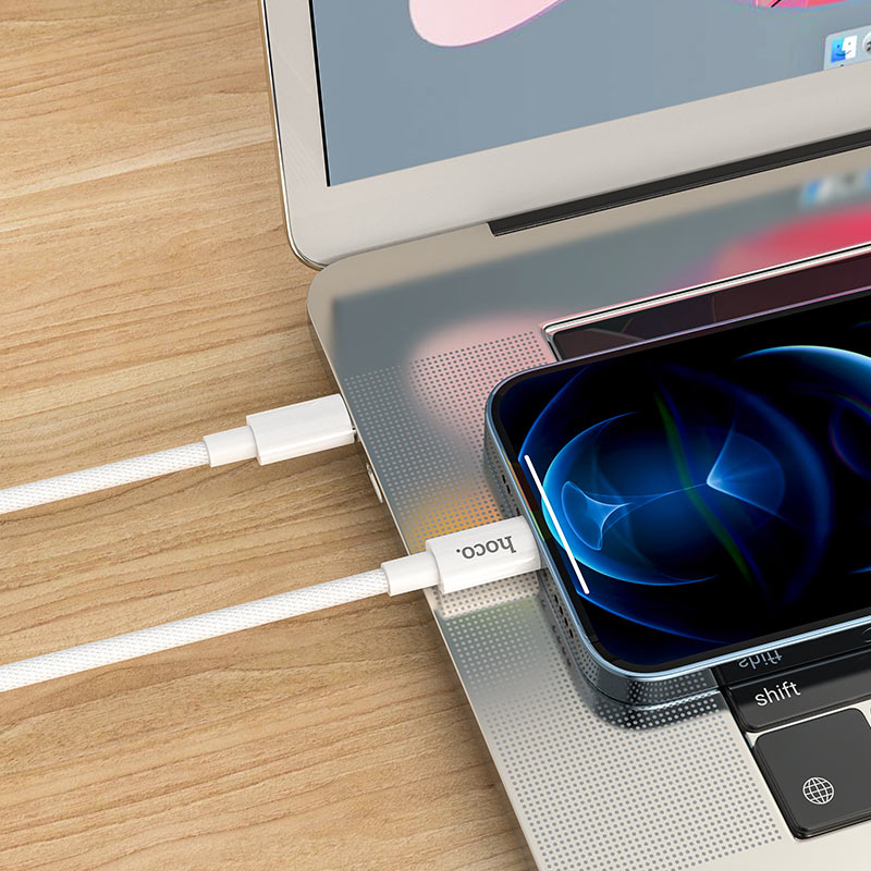 USB-C - Lightning Daten- und Ladekabel HOCO X56, 20W, 1m, Weiß