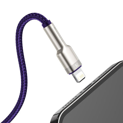 Câble de Données et de Charge USB-A - Lightning Baseus Cafule Metal Series, 18W, 2m, Violet CALJK-B05
