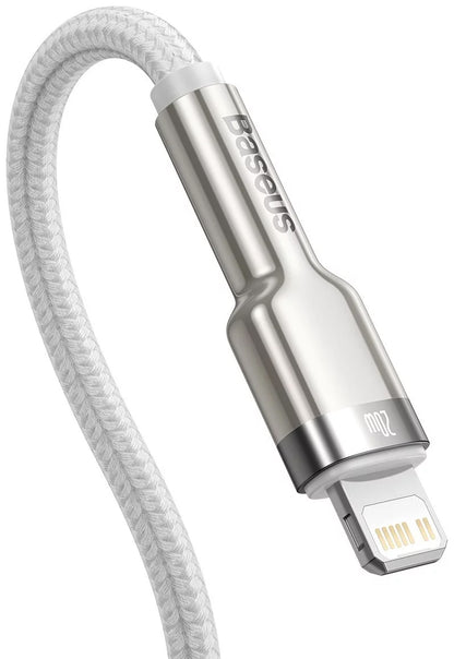 USB-C - Lightning Lade- und Datenkabel Baseus Cafule Metal Series, 20W, 2m, Weiß CATLJK-B02