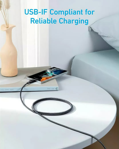 USB-C Daten- und Ladekabel - USB-C Anker 322, 60W, 0.9m, Schwarz A81F5G11