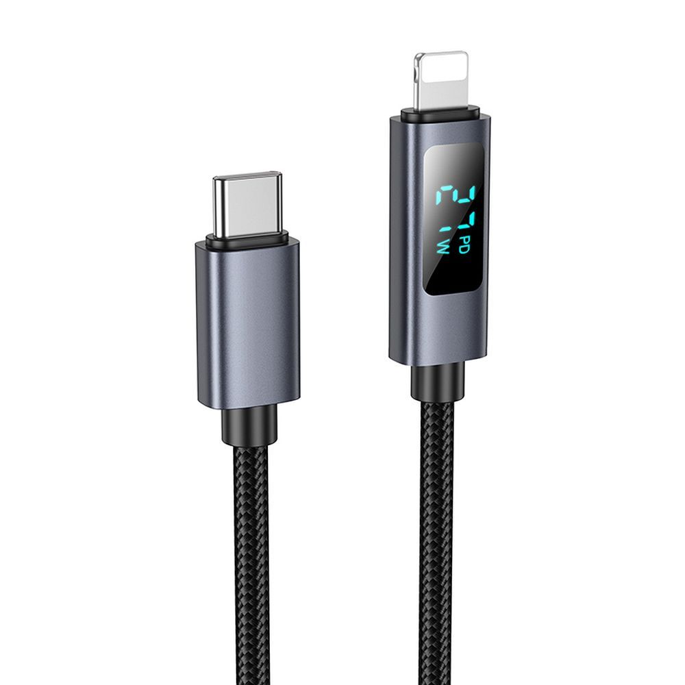 Daten- und Ladekabel USB-C - Lightning HOCO Display X112, 27W, 1m, Schwarz