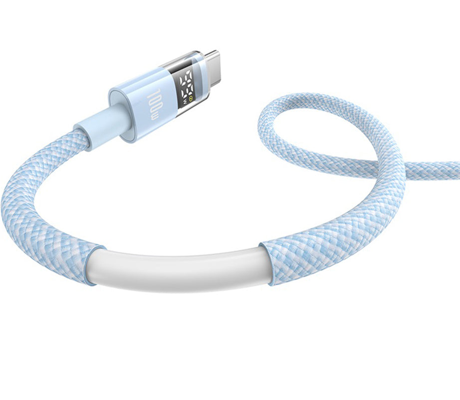 Câble de Données et de Charge USB-A - USB-C Baseus Display 2, 100W, 2m, Bleu P10382701311-01