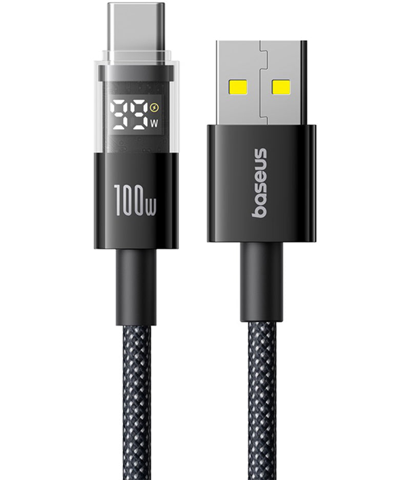 Câble de Données et de Charge USB-A - USB-C Baseus Display 2, 100W, 1m, Noir P10382701121-00