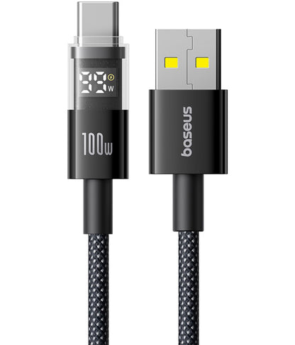 Câble de Données et de Charge USB-A - USB-C Baseus Display 2, 100W, 1m, Noir P10382701121-00
