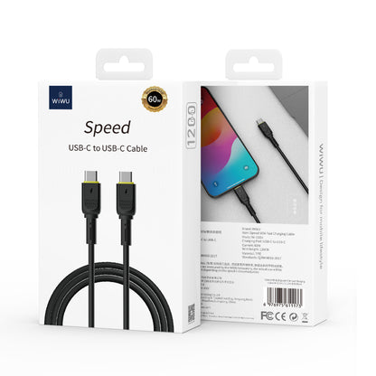 Daten- und Ladekabel USB-C - USB-C WiWu Wi-C034, 60W, 1.2m, Schwarz