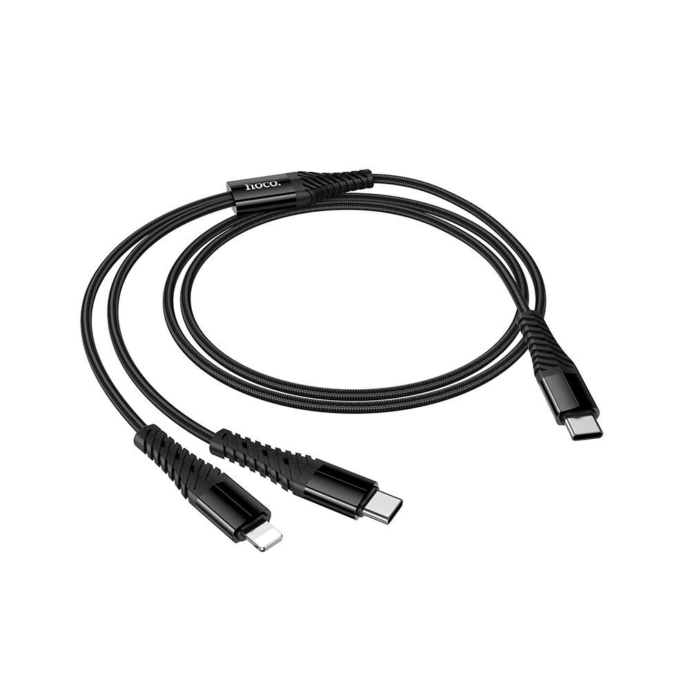 USB-C - Lightning / USB-C Ladekabel HOCO X123, 10W, 1m, Schwarz
