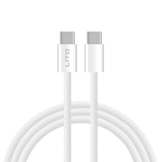 Daten- und Ladekabel USB-C - USB-C Lito LD04CC, 60W, 2m, Weiß