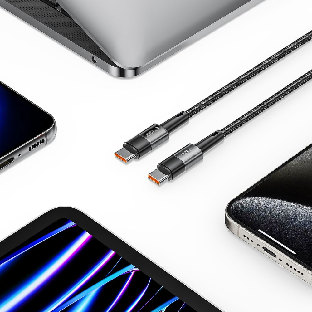USB-C Daten- und Ladekabel - USB-C Tech-Protect Ultraboost, 100W, 3m, Grau