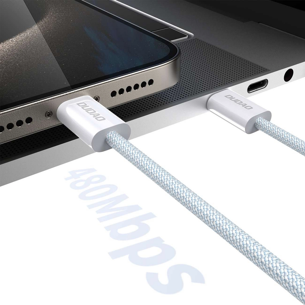 USB-C Data and Charging Cable - USB-C Dudao L6C, 30W, 1m, Blue