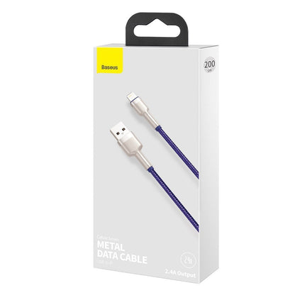 Câble de Données et de Charge USB-A - Lightning Baseus Cafule Metal Series, 18W, 2m, Violet CALJK-B05