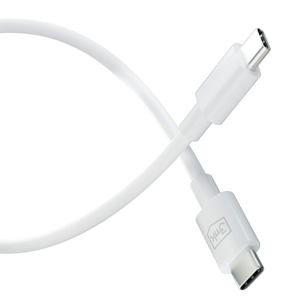 USB-C Data and Charging Cable - USB-C 3MK Hyper, 100W, 1.2m, White 