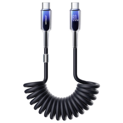 Câble de Données et de Charge USB-C - USB-C Joyroom S-A43 Crystal, 60W, 1.5m, Noir