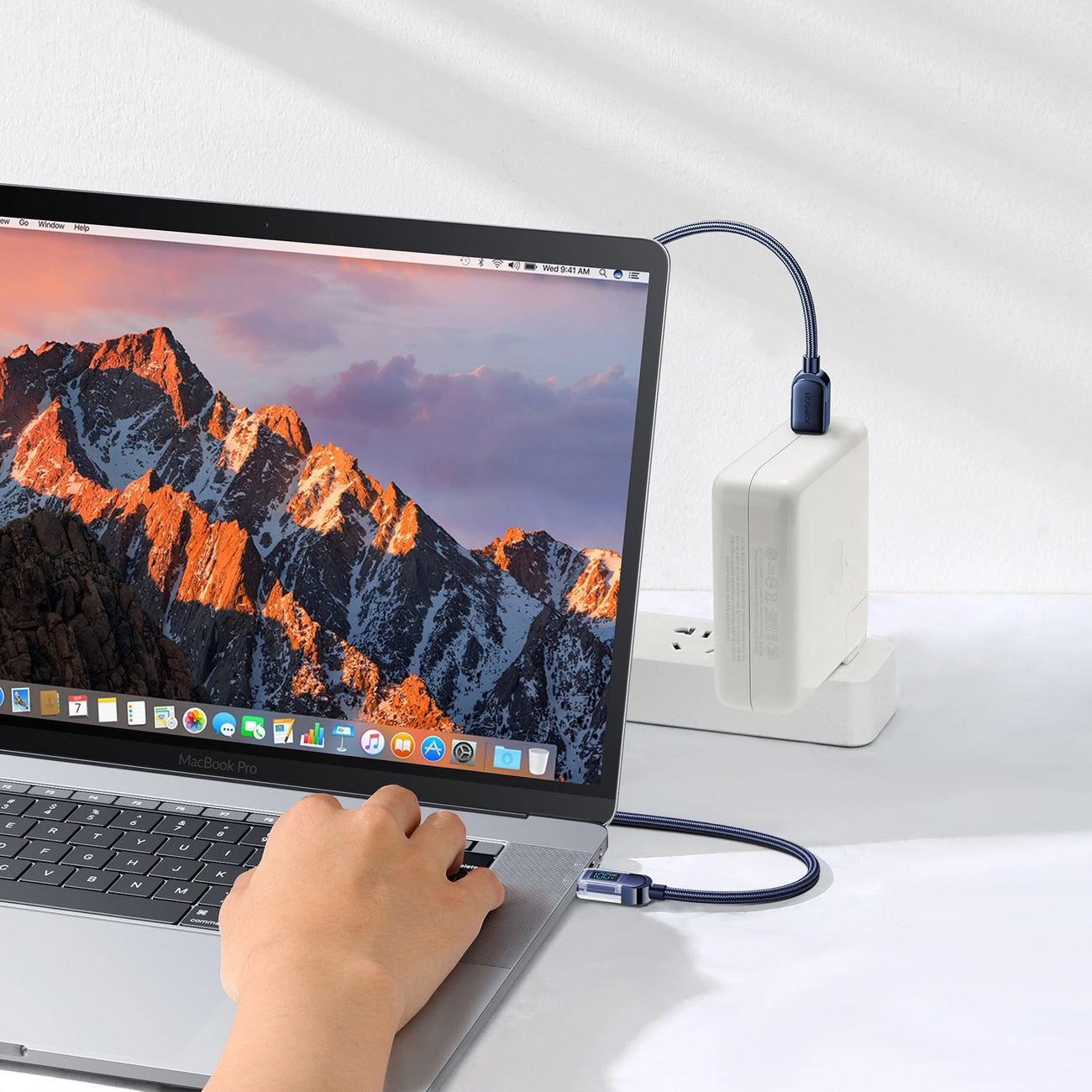 Câble de Données et de Charge USB-C - USB-C Joyroom A4 Display, 100W, 1.2m, Bleu