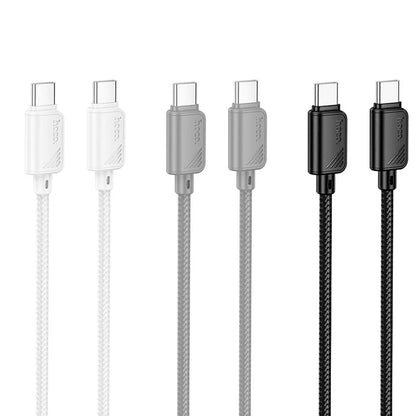 Câble de Données et de Charge USB-C - USB-C HOCO X113, 60W, 1m, Noir