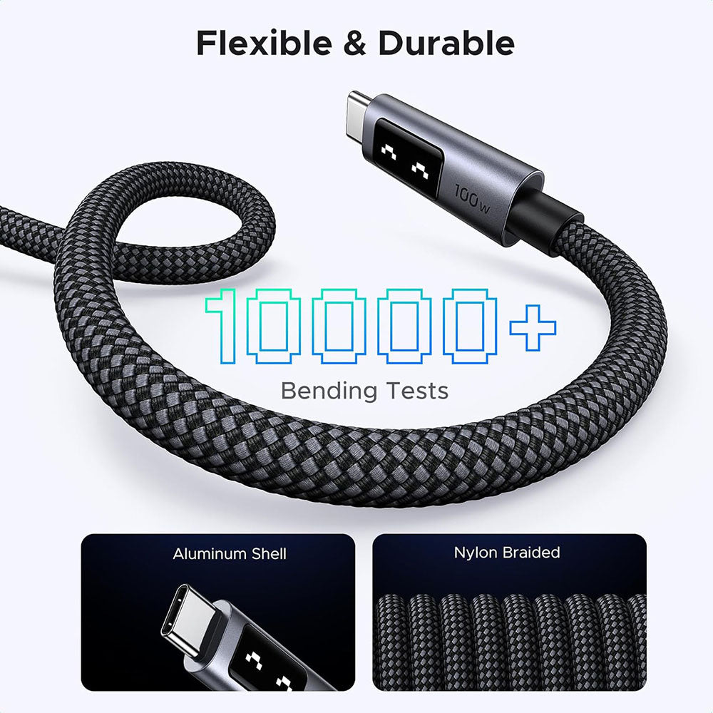 USB-C Daten- und Ladekabel - USB-C UGREEN L509, 100W, 2m, Grau