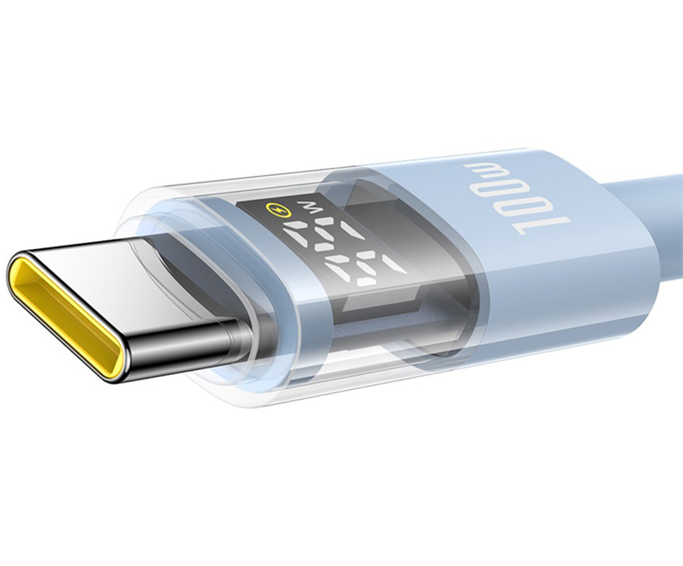Câble de Données et de Charge USB-A - USB-C Baseus Display 2, 100W, 2m, Bleu P10382701311-01