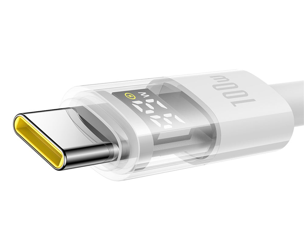 Câble de Données et de Charge USB-A - USB-C Baseus Display 2, 100W, 2m, Blanc P10382701211-01