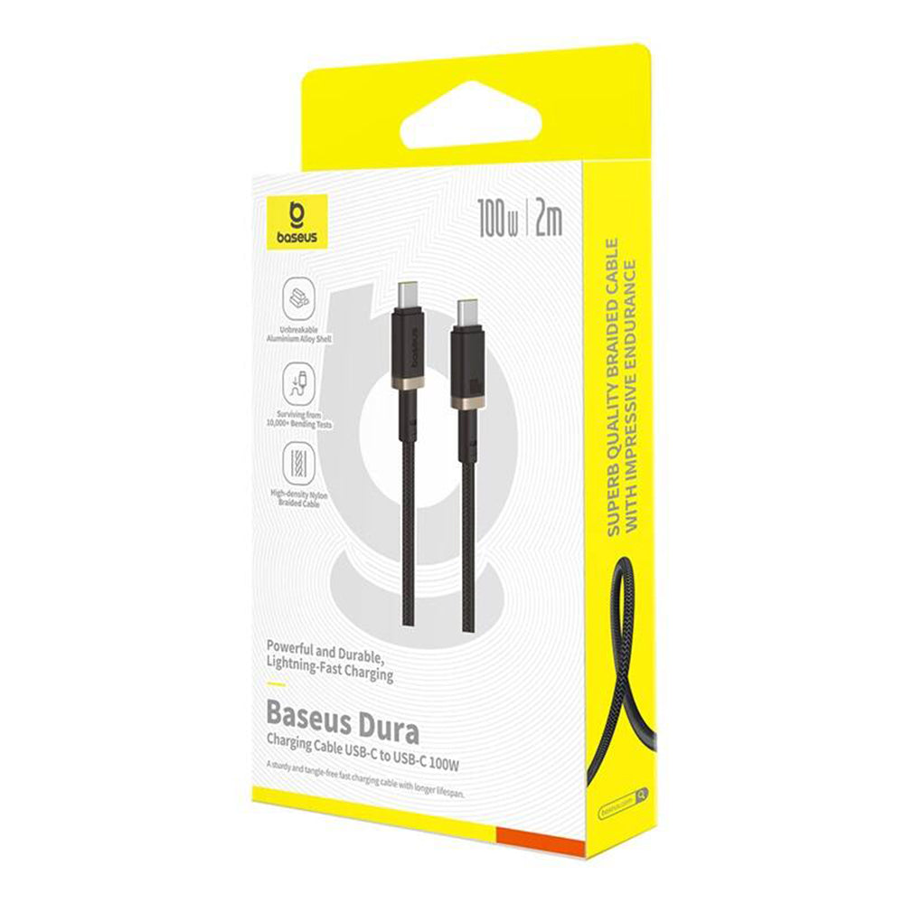 Câble de Données et de Charge USB-C - USB-C Baseus Dura Series, 100W, 2m, Doré P10377803U01-03