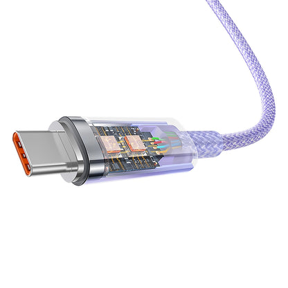 Câble de Données et de Charge USB-A - USB-C Baseus Explorer, 100W, 1m, Mauve CATS010405