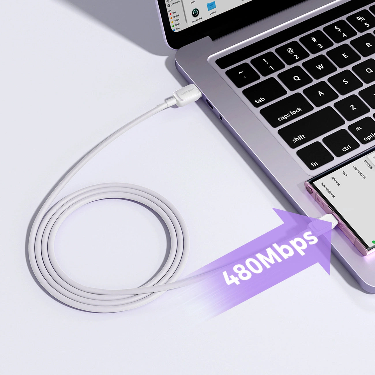 Câble de Données et de Charge USB-A - USB-C Joyroom S-A14, 20W, 1.2m, Blanc