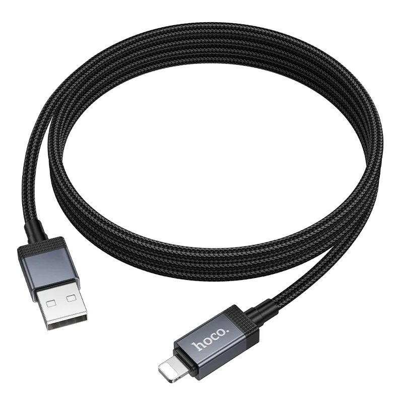 Daten- und Ladekabel USB-A - Lightning HOCO X118 Display, 12W, 1m, Schwarz