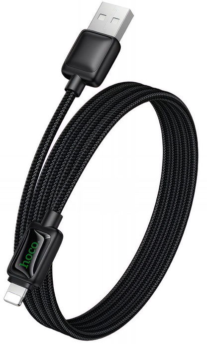 Câble de données et de charge USB-A - Lightning HOCO U146, 12W, 1.2m, Noir