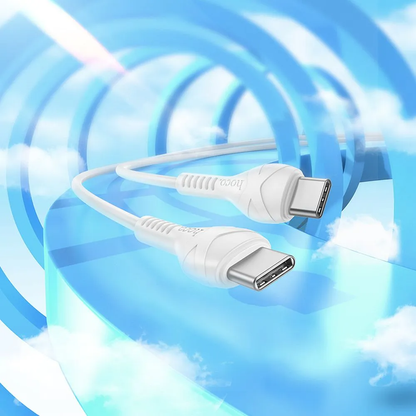 Câble de Données et de Charge USB-C - USB-C HOCO X37, 60W, 1m, Blanc
