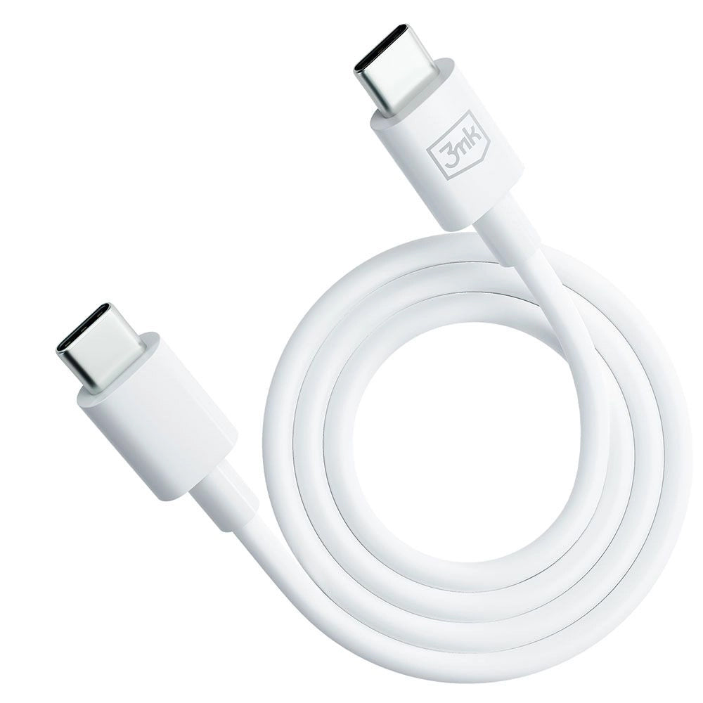 USB-C Data and Charging Cable - USB-C 3MK Hyper, 100W, 1.2m, White 