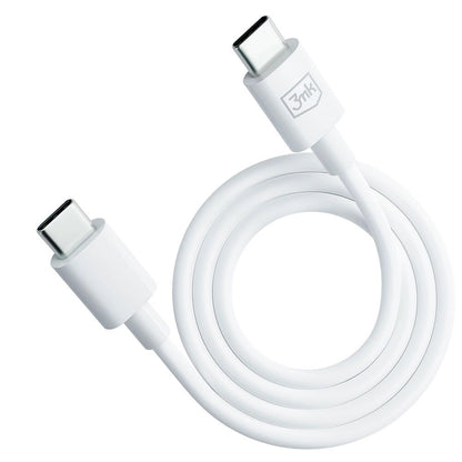 USB-C Data and Charging Cable - USB-C 3MK Hyper, 100W, 1.2m, White 