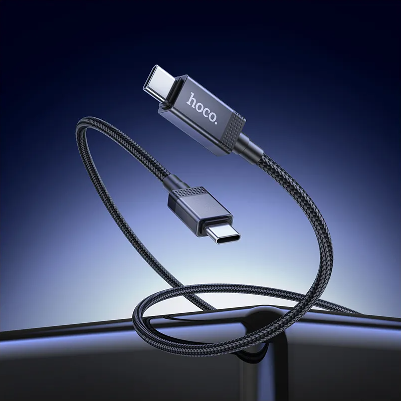 USB-C Data and Charging Cable - USB-C HOCO X118 Display, 60W, 1m, Black