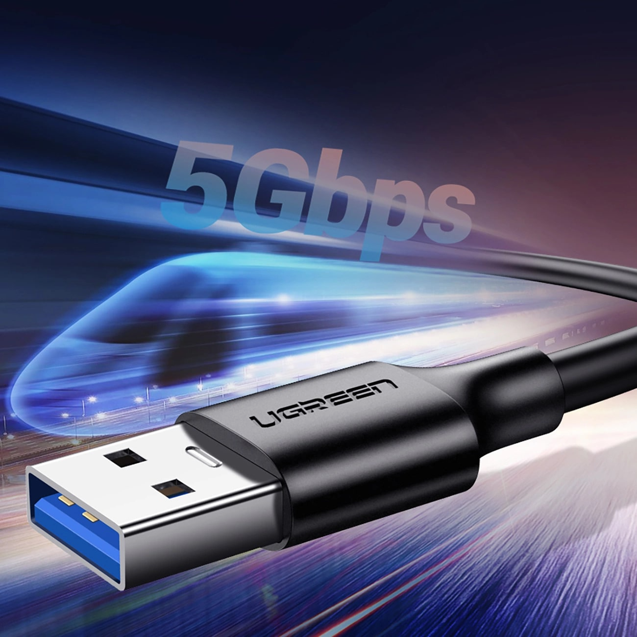 Daten- und Ladekabel USB-A - USB-C UGREEN US184, 18W, 0,5m, Schwarz