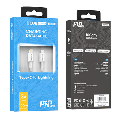 USB-C - Lightning Data and Charging Cable BLUE Power BBX36, 18W, 1m, White