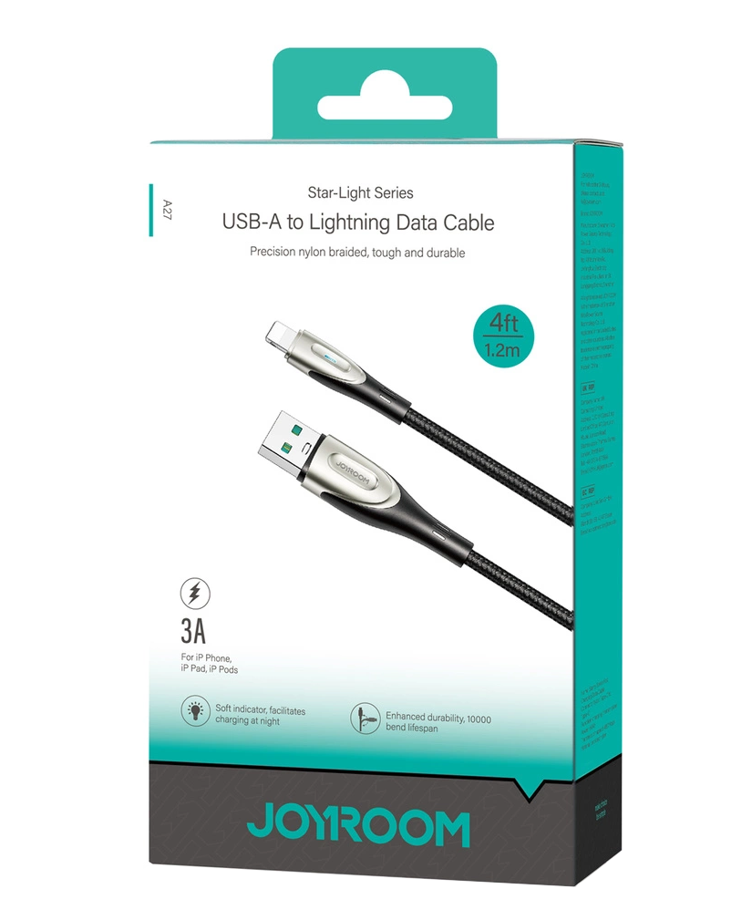 Câble de données et de charge USB-A - Lightning Joyroom SA31-AL3, 18W, 1,2m, Noir
