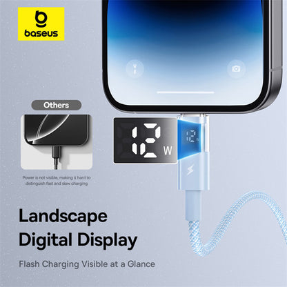USB-A - Lightning Lade- und Datenkabel Baseus Display 2, 12W, 2m, Blau P10382700311-01