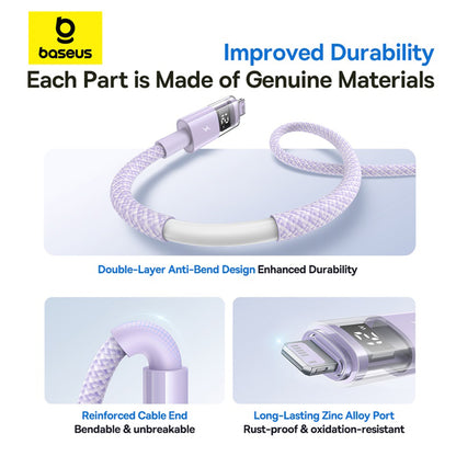 Daten- und Ladekabel USB-A - Lightning Baseus Display 2, 12W, 2m, Lila P10382700511-01