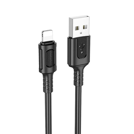 Câble de Données et de Charge USB-A - Lightning Borofone BX111 Feliz, 18W, 1m, Noir